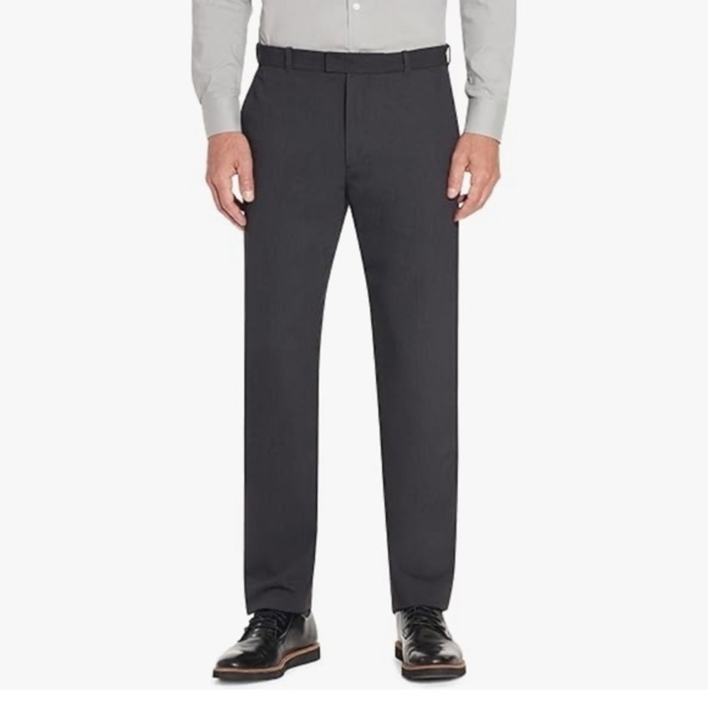 New Van Heusen Men's Flex Flat Front Straight Fit Pant T Charcoal 40 x 29 NWT